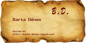 Barta Dénes névjegykártya